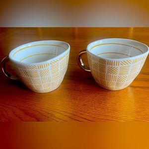 Cost Plus World Market 
Gold and White Mugs for Dining
